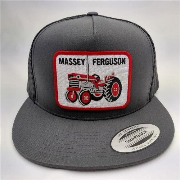 Massey Ferguson Yupoong Trucker Hat Snapback NWT Charcoal Black Tractor Patch main image 4